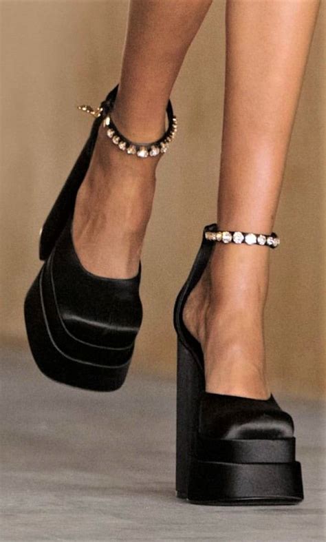 versace high heels logo|versace chunky heels.